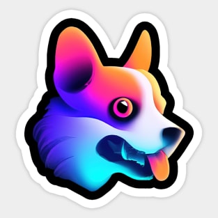 Corgi Cyberpunk Halloween Synthwave Spooky Sticker